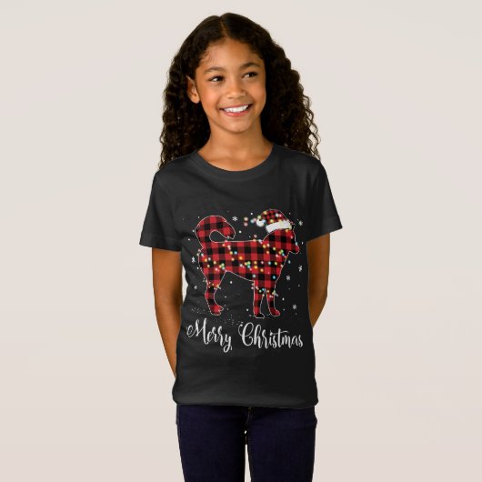 Red Plaid Buffel Siberische Husky Vrolijk Kerstfee T-shirt (Voorkant volledig)