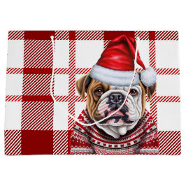 Red Plaid Bulldog Lover Vakantie Groot Cadeauzakje