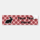 Red Plaid Bunny Bumpersticker (Voorkant)