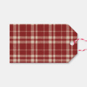 Red Plaid Cadeaulabel (Voorkant (Horizontaal))