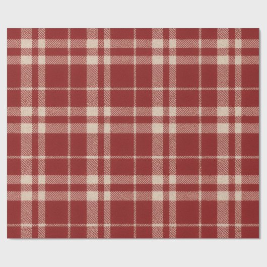 Red Plaid Cadeaupapier (Vlak)