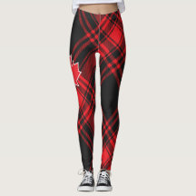 "Red Plaid Canada" Leggings voor vrouwen