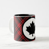 Red Plaid Canada Two-Tone Mok (Voorkant links)