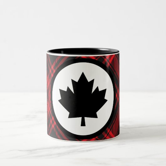 Red Plaid Canada Two-Tone Mok (Center)