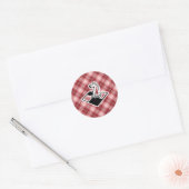 Red Plaid Chess Ronde Sticker (Envelop)
