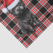 Red Plaid Christmas Affenpinscher Hond Vakantie Tissuepapier (Detail)