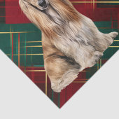 Red Plaid Christmas Afghan Hound Dog Holiday Tissuepapier (Detail)