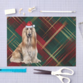 Red Plaid Christmas Afghan Hound Dog Holiday Tissuepapier (Craft)