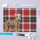 Red Plaid Christmas Airedale Terrier Hond Vakantie Tissuepapier (Craft)