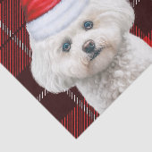 Red Plaid Christmas Coton de Tulear Dog Tissuepapier (Detail)