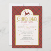 Red Plaid Christmas Dinner Party Holiday Uitnodige Kaart (Voorkant)