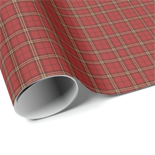 Red Plaid Christmas Festive Pattern - Cadeaupapier (Rol Hoek)