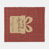 Red Plaid Christmas Festive Pattern - Fleece Deken (Voorkant (Horizontaal))
