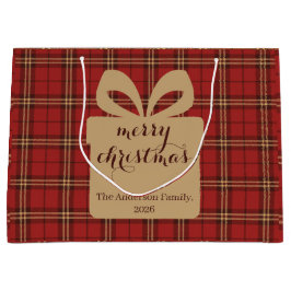 Red Plaid Christmas Festive Pattern - Groot Cadeauzakje