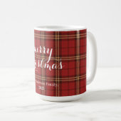 Red Plaid Christmas Festive Pattern -  Koffiemok (Voorkant rechts)