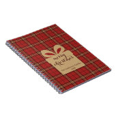 Red Plaid Christmas Festive Pattern -  Notitieboek (Rechterzijde)