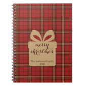 Red Plaid Christmas Festive Pattern -  Notitieboek (Voorkant)