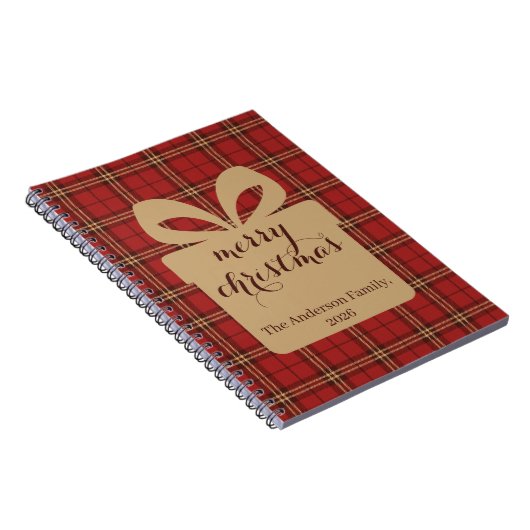 Red Plaid Christmas Festive Pattern - Notitieboek (Rechterzijde)