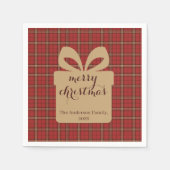 Red Plaid Christmas Festive Pattern -  Servet (Voorkant)