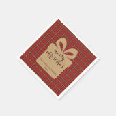 Red Plaid Christmas Festive Pattern -  Servet (Hoek)