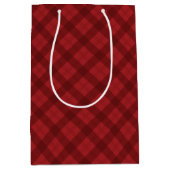 Red Plaid Christmas Gift Medium Cadeauzakje (Voorkant)