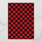 Red Plaid Christmas Invitation | Photo Foil Folie Uitnodiging (Achterkant)