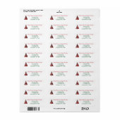 Red Plaid Christmas Tree Retouradres Label (Full Sheet)