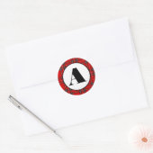Red Plaid - Circle Sticker (Envelop)
