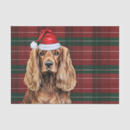 Red Plaid Cocker Spaniel Dog Christmas Tissuepapier