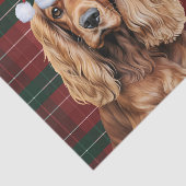 Red Plaid Cocker Spaniel Dog Christmas Tissuepapier (Detail)