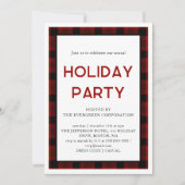 Red Plaid | Corporate Holiday Party uitnodiging (Voorkant)