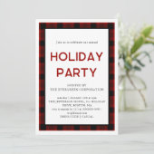 Red Plaid | Corporate Holiday Party uitnodiging (Staand voorkant)