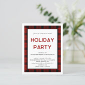 Red Plaid | Corporate Holiday Party uitnodiging (Staand voorkant)