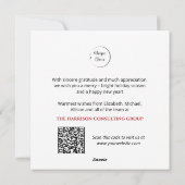 Red Plaid Corporate Logo QR Code Vakantie Kaart (Achterkant)
