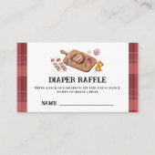 Red Plaid Country BBQ Luier Raffle Baby shower Informatiekaartje (Voorkant)