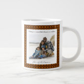  Red Plaid Cozy Christmas Retro Monogram 2 Photo Grote Koffiekop (Rechts)