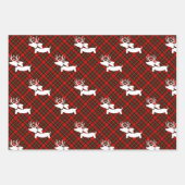 Red Plaid Dachshund-thema Kerstmis Inpakpapier Vel (Voorkant 3)