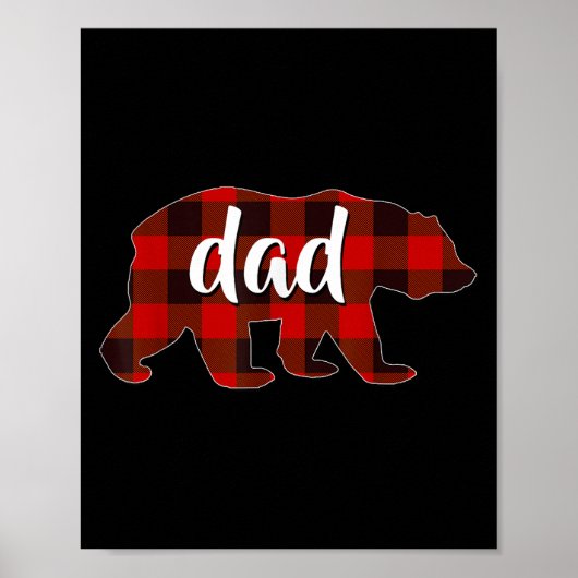 Red Plaid Dad Buffalo Matching Family Papa Pyjamas Poster (Voorkant)