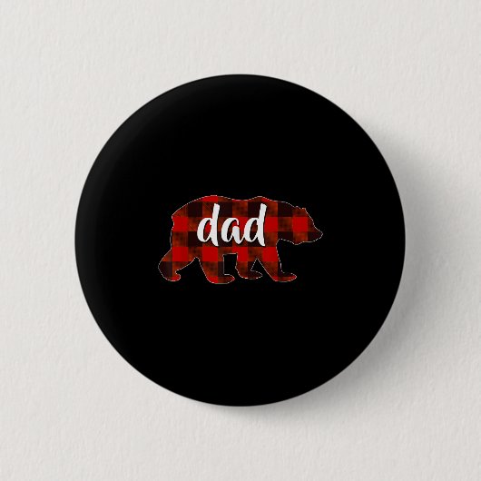 Red Plaid Dad Buffalo Matching Family Papa Pyjamas Ronde Button 5,7 Cm (Voorkant)