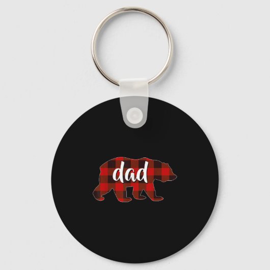 Red Plaid Dad Buffalo Matching Family Papa Pyjamas Sleutelhanger (Voorkant)