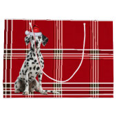 Red Plaid Dalmatian Dog Lover Holiday Groot Cadeauzakje (Achterkant)