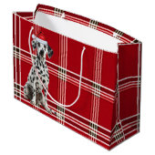 Red Plaid Dalmatian Dog Lover Holiday Groot Cadeauzakje (Achterkant Gekanteld)