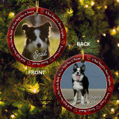 Red Plaid Dog Memorial Photo Forever Loved Keramisch Ornament