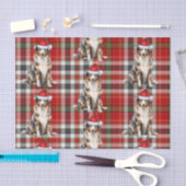 Red Plaid en Australische Herder Kerstmis Tissuepapier (Craft)