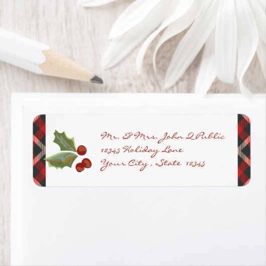 Red Plaid en Holly Etiket (Insitu)