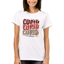 Red Plaid en Leopard Print Cupid Vibes T-Shirt