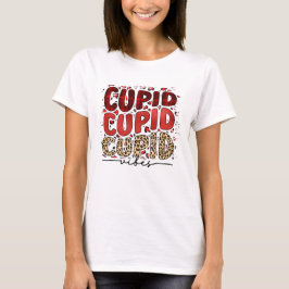 Red Plaid en Leopard Print Cupid Vibes T-Shirt