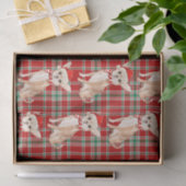 Red Plaid en Tan Chihuahua Kerstmis Tissuepapier (Geschenk)