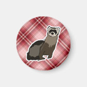 Red Plaid Ferret Magneet (Voorkant)