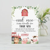 Red Plaid Foliage Boerderij Verjaardag Dank u kaar Kaart (Staand voorkant)